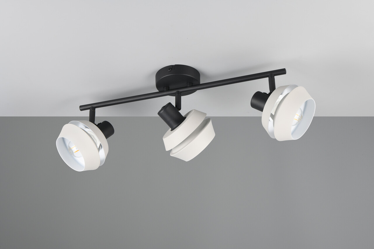 Plafoniera Isla, RL, 54.8x12x21 cm, 10W, 3x E14, metal, negru/gri - imagine 5